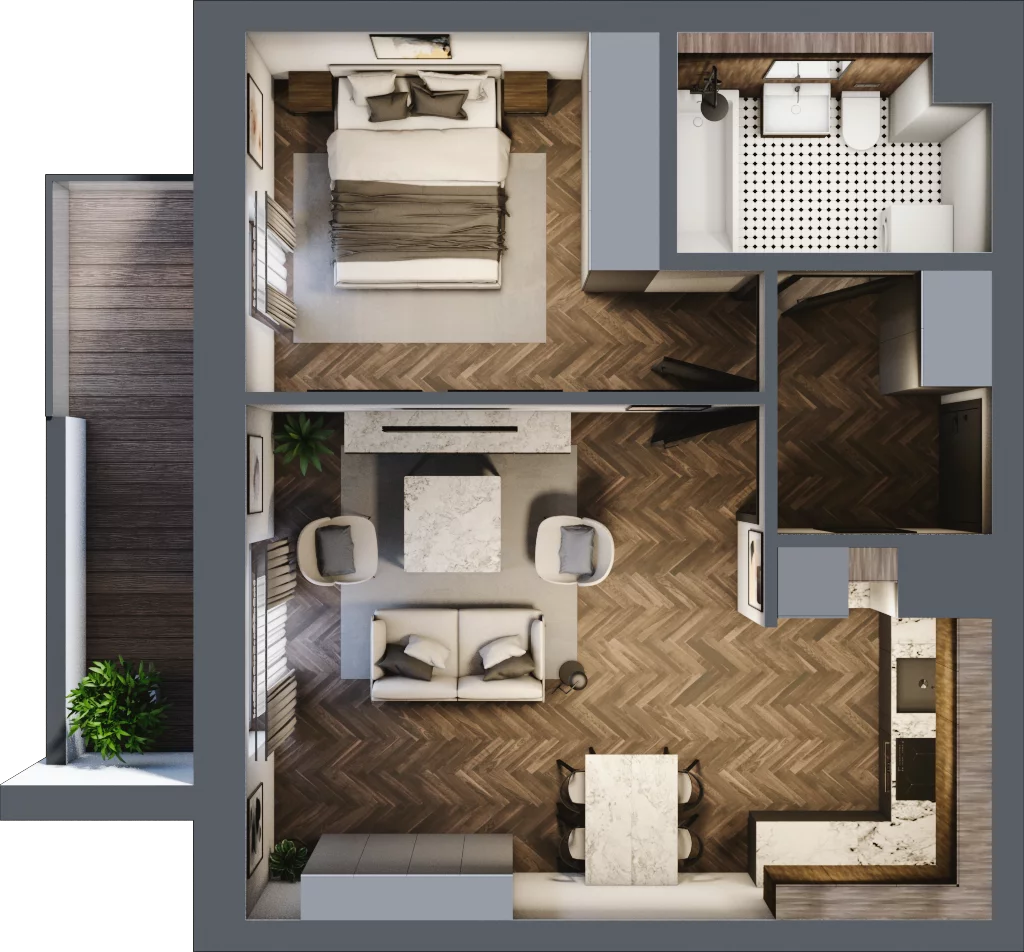 2 pokoje, mieszkanie 45,16 m², piętro 1, oferta nr 2-21, Sokola, Olsztyn, Gutkowo, ul. Sokola