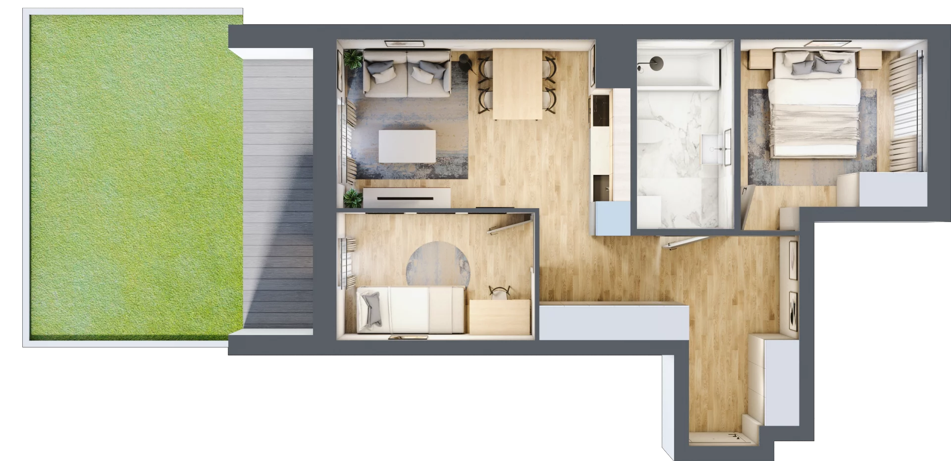 3 pokoje, mieszkanie 49,98 m², parter, oferta nr M47, Horizon Apartamenty, Radom, Akademickie, ul. Kazimierza Pułaskiego / Akademicka