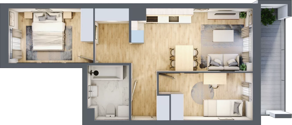 3 pokoje, mieszkanie 50,67 m², piętro 7, oferta nr M31, Horizon Apartamenty, Radom, Akademickie, ul. Kazimierza Pułaskiego / Akademicka