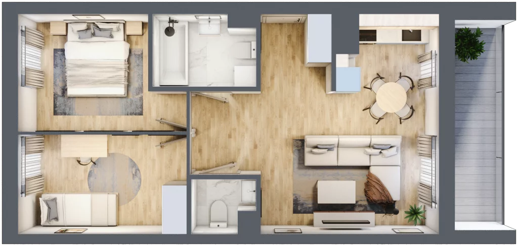 3 pokoje, mieszkanie 52,70 m², piętro 7, oferta nr 26, Apartamenty Horizon II etap, Radom, Akademickie, ul. Kazimierza Pułaskiego / Akademicka