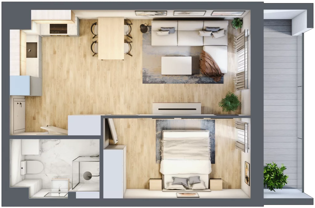 2 pokoje, mieszkanie 39,87 m², piętro 7, oferta nr 115, Apartamenty Horizon II etap, Radom, Akademickie, ul. Kazimierza Pułaskiego / Akademicka