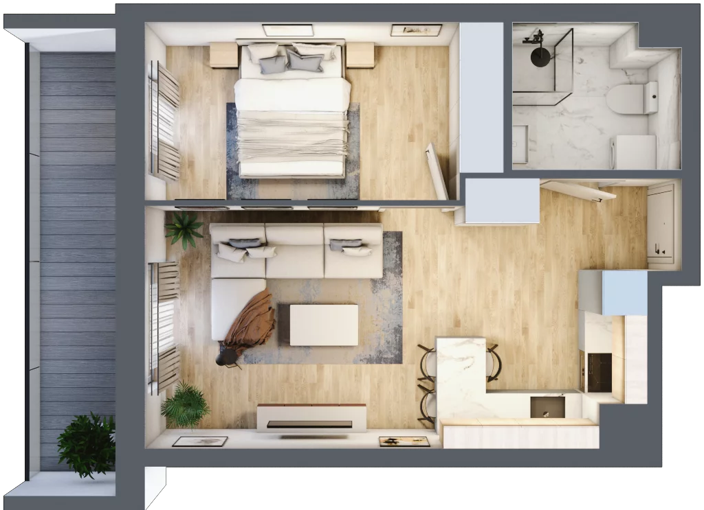 2 pokoje, mieszkanie 38,33 m², piętro 7, oferta nr 121, Apartamenty Horizon II etap, Radom, Akademickie, ul. Kazimierza Pułaskiego / Akademicka