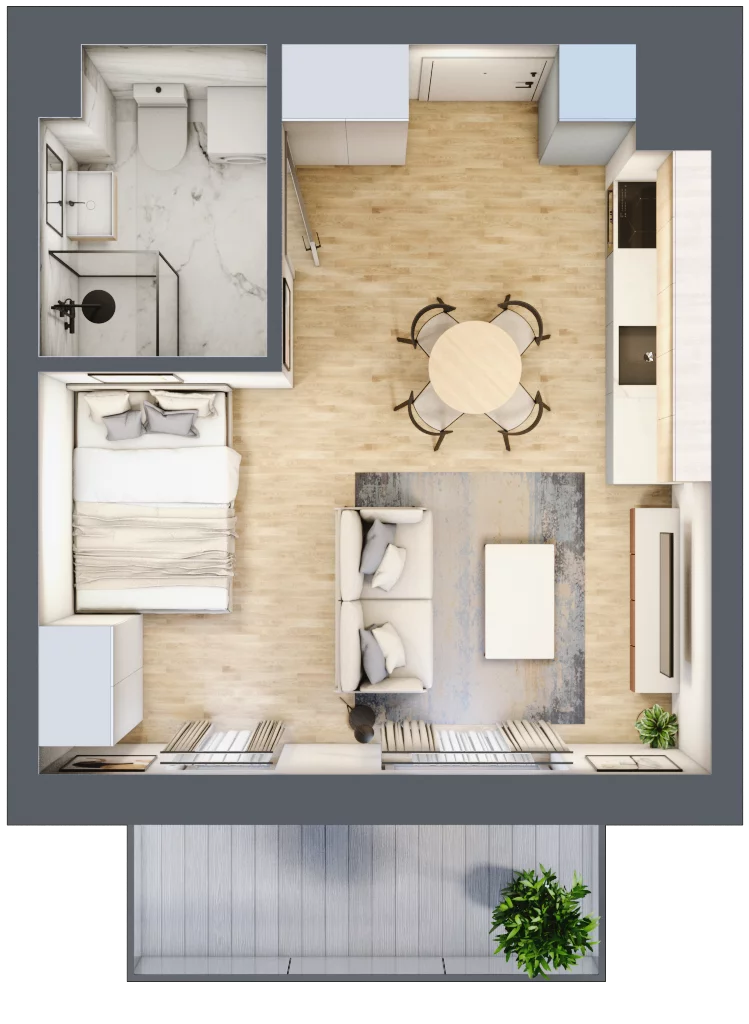1 pokój, mieszkanie 28,90 m², piętro 3, oferta nr 13, Apartamenty Horizon II etap, Radom, Akademickie, ul. Kazimierza Pułaskiego / Akademicka