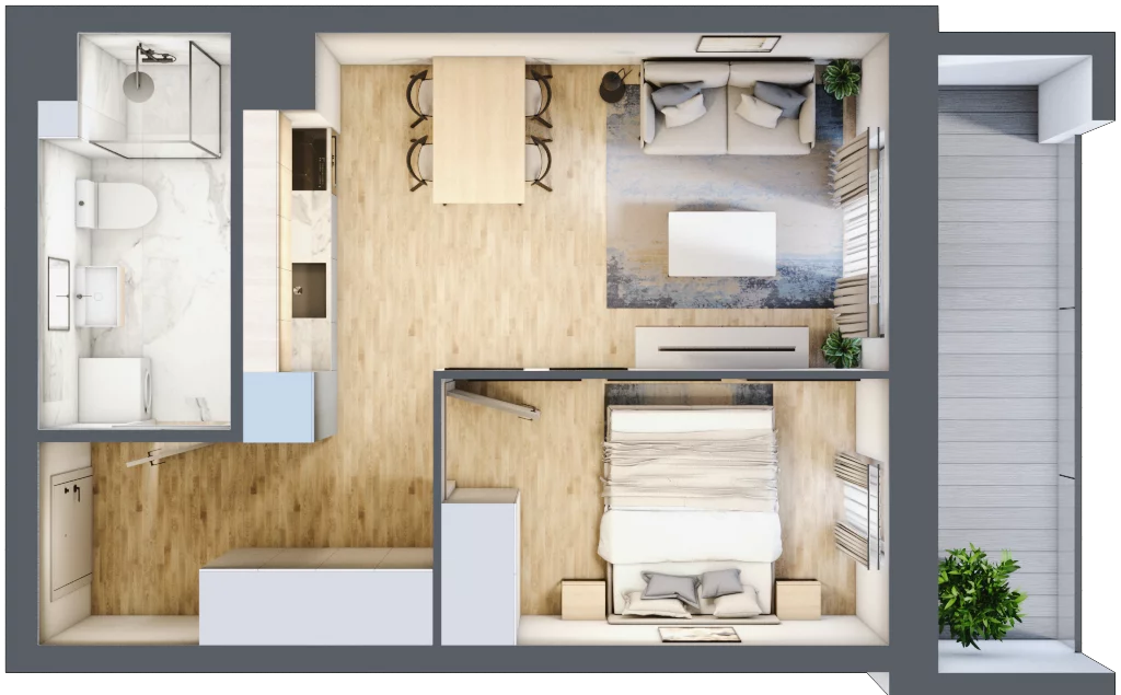 2 pokoje, mieszkanie 35,42 m², piętro 8, oferta nr 127, Apartamenty Horizon II etap, Radom, Akademickie, ul. Kazimierza Pułaskiego / Akademicka
