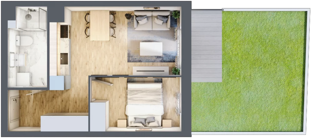 2 pokoje, mieszkanie 35,42 m², parter, oferta nr 37, Apartamenty Horizon II etap, Radom, Akademickie, ul. Kazimierza Pułaskiego / Akademicka