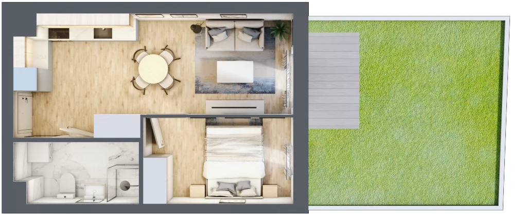 2 pokoje, mieszkanie 33,85 m², parter, oferta nr 36, Apartamenty Horizon II etap, Radom, Akademickie, ul. Kazimierza Pułaskiego / Akademicka