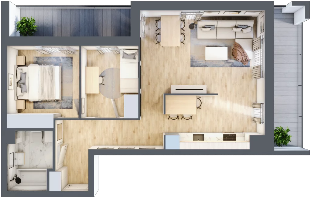3 pokoje, mieszkanie 59,02 m², piętro 7, oferta nr 114, Apartamenty Horizon II etap, Radom, Akademickie, ul. Kazimierza Pułaskiego / Akademicka