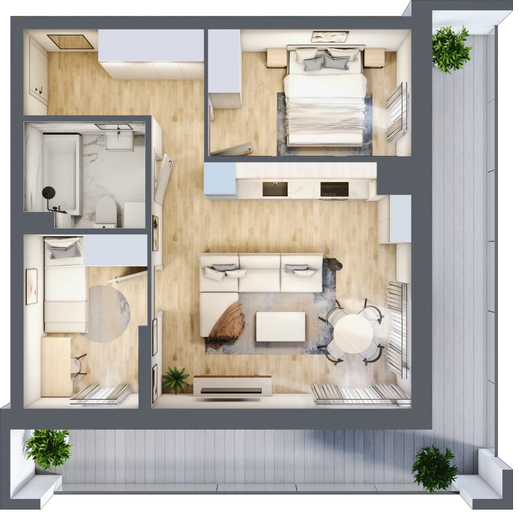 3 pokoje, mieszkanie 48,90 m², piętro 8, oferta nr 129, Apartamenty Horizon II etap, Radom, Akademickie, ul. Kazimierza Pułaskiego / Akademicka