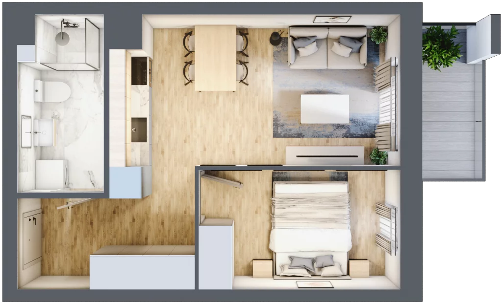 2 pokoje, mieszkanie 35,42 m², piętro 3, oferta nr 72, Apartamenty Horizon II etap, Radom, Akademickie, ul. Kazimierza Pułaskiego / Akademicka