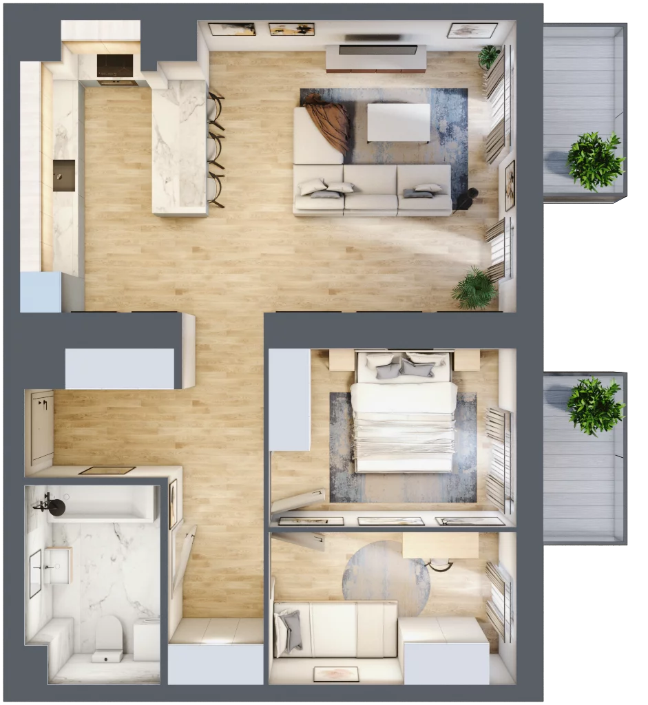 3 pokoje, mieszkanie 64,23 m², piętro 6, oferta nr 106, Apartamenty Horizon II etap, Radom, Akademickie, ul. Kazimierza Pułaskiego / Akademicka