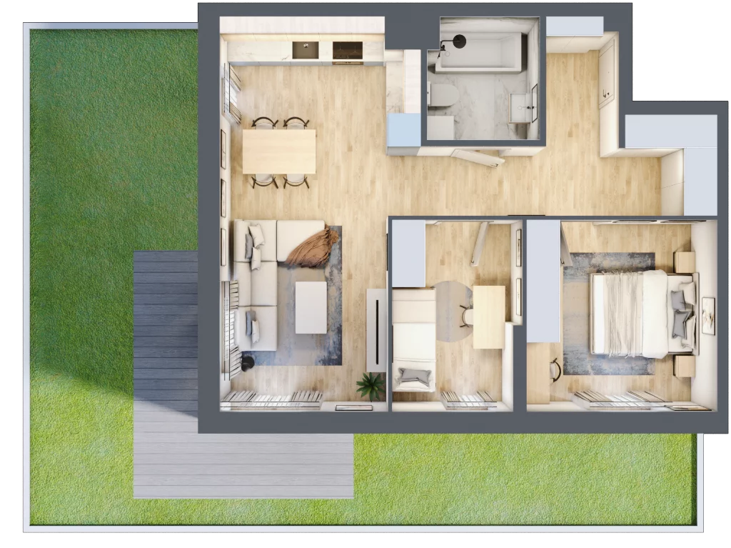3 pokoje, mieszkanie 57,48 m², parter, oferta nr 41, Apartamenty Horizon II etap, Radom, Akademickie, ul. Kazimierza Pułaskiego / Akademicka