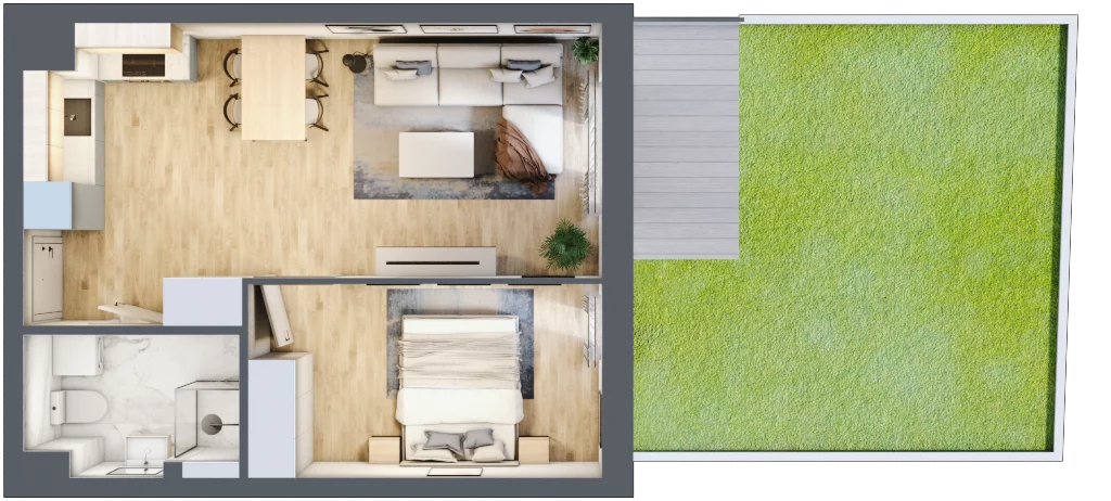 2 pokoje, mieszkanie 39,87 m², parter, oferta nr 34, Apartamenty Horizon II etap, Radom, Akademickie, ul. Kazimierza Pułaskiego / Akademicka