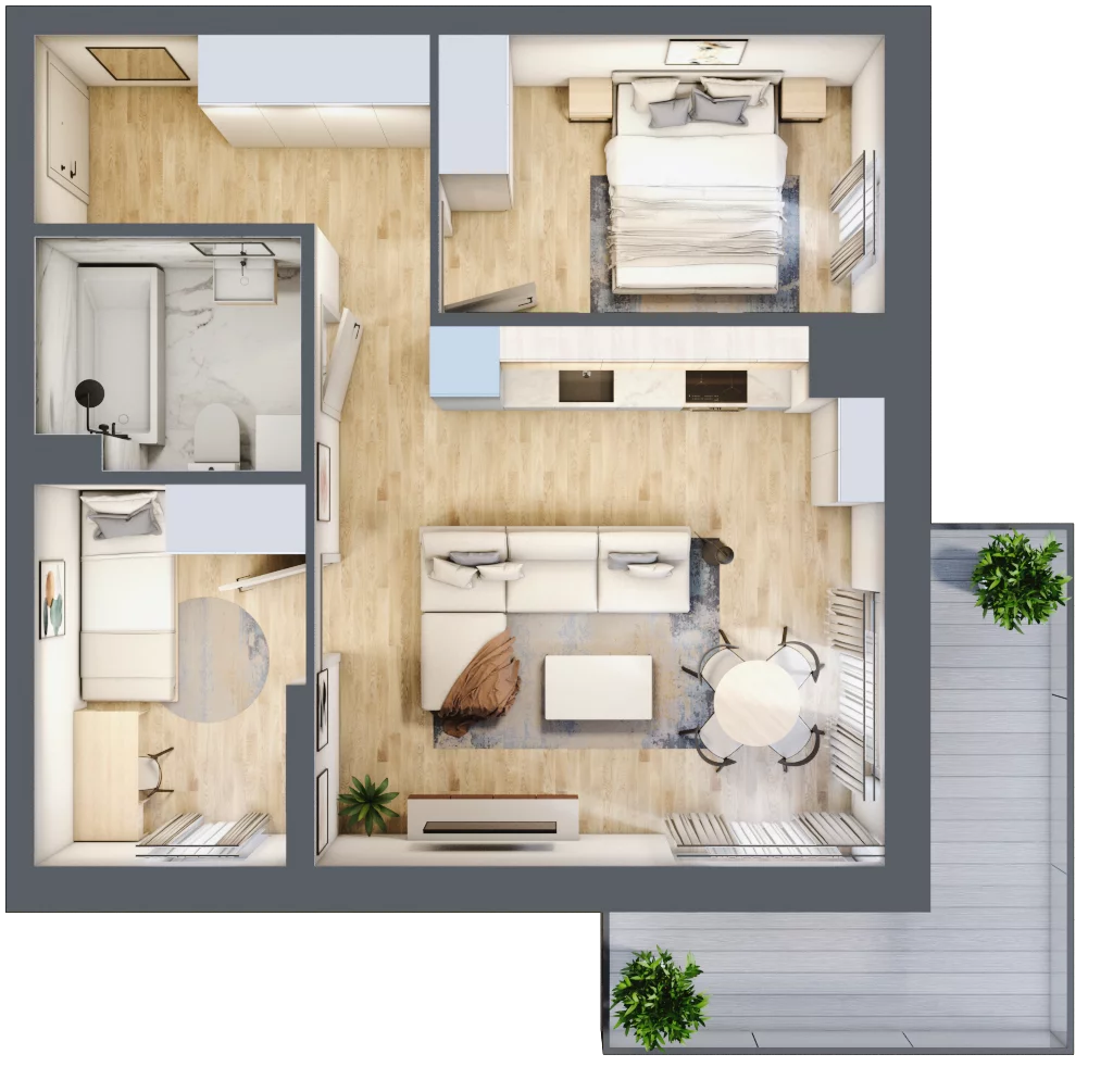 3 pokoje, mieszkanie 48,90 m², piętro 5, oferta nr 99, Apartamenty Horizon II etap, Radom, Akademickie, ul. Kazimierza Pułaskiego / Akademicka