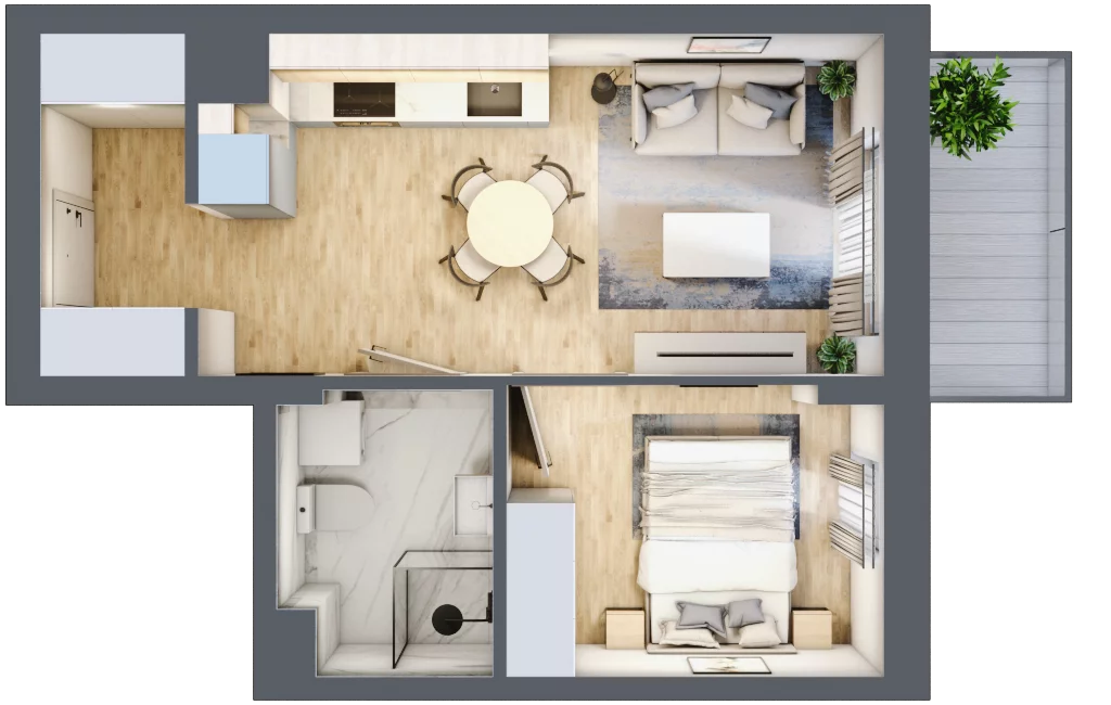 2 pokoje, mieszkanie 32,57 m², piętro 5, oferta nr 97, Apartamenty Horizon II etap, Radom, Akademickie, ul. Kazimierza Pułaskiego / Akademicka