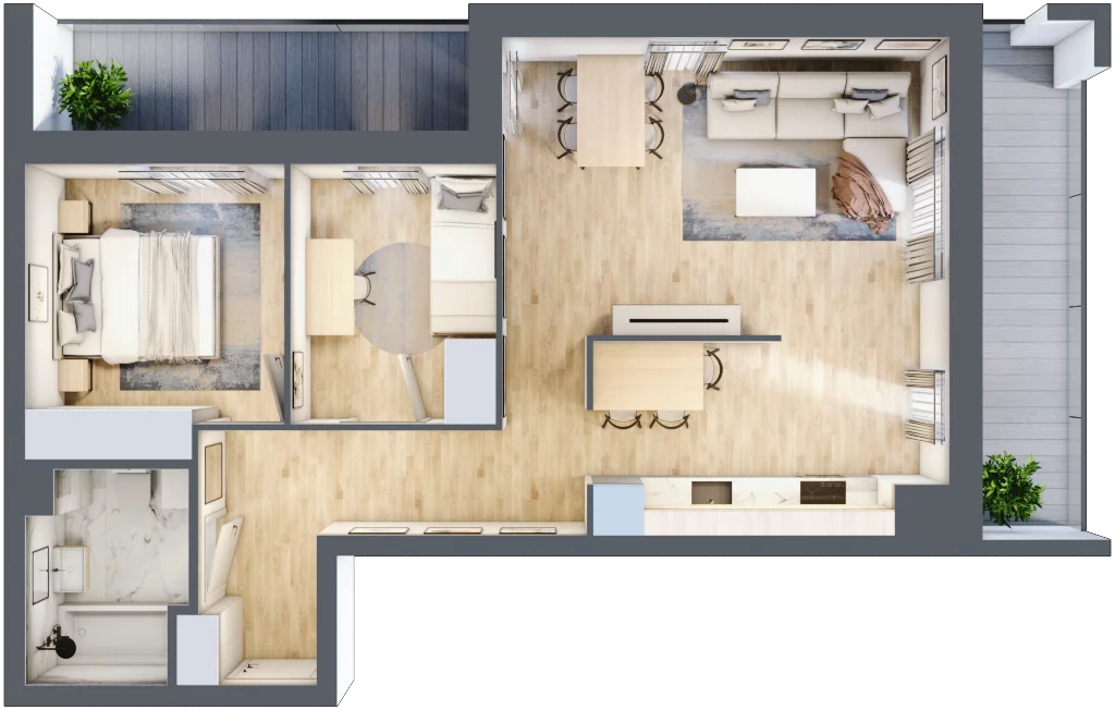 3 pokoje, mieszkanie 59,02 m², piętro 8, oferta nr 124, Apartamenty Horizon II etap, Radom, Akademickie, ul. Kazimierza Pułaskiego / Akademicka