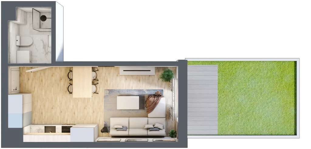 1 pokój, mieszkanie 26,92 m², parter, oferta nr 39, Apartamenty Horizon II etap, Radom, Akademickie, ul. Kazimierza Pułaskiego / Akademicka