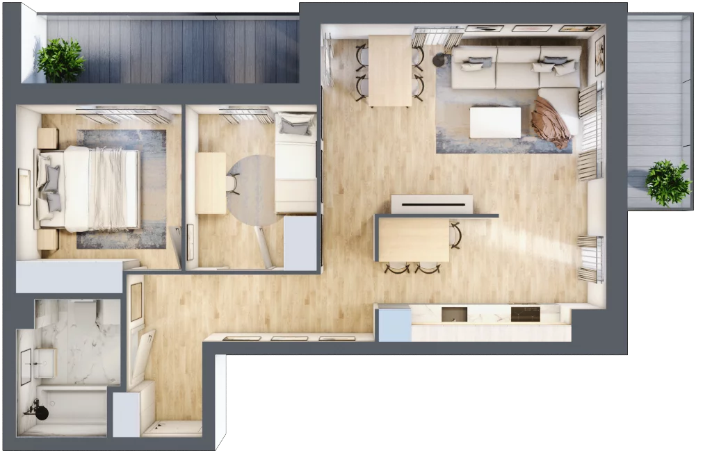 3 pokoje, mieszkanie 59,02 m², piętro 5, oferta nr 92, Apartamenty Horizon II etap, Radom, Akademickie, ul. Kazimierza Pułaskiego / Akademicka