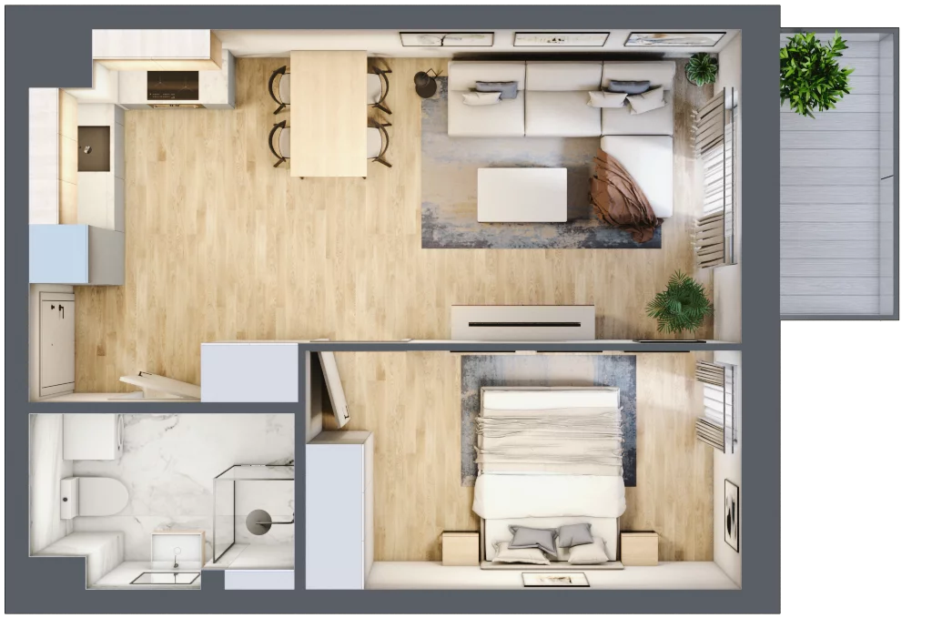 2 pokoje, mieszkanie 39,87 m², piętro 4, oferta nr 81, Apartamenty Horizon II etap, Radom, Akademickie, ul. Kazimierza Pułaskiego / Akademicka
