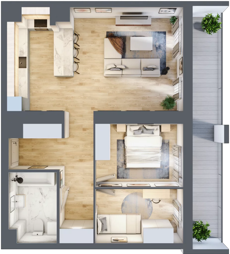 3 pokoje, mieszkanie 64,23 m², piętro 8, oferta nr 126, Apartamenty Horizon II etap, Radom, Akademickie, ul. Kazimierza Pułaskiego / Akademicka
