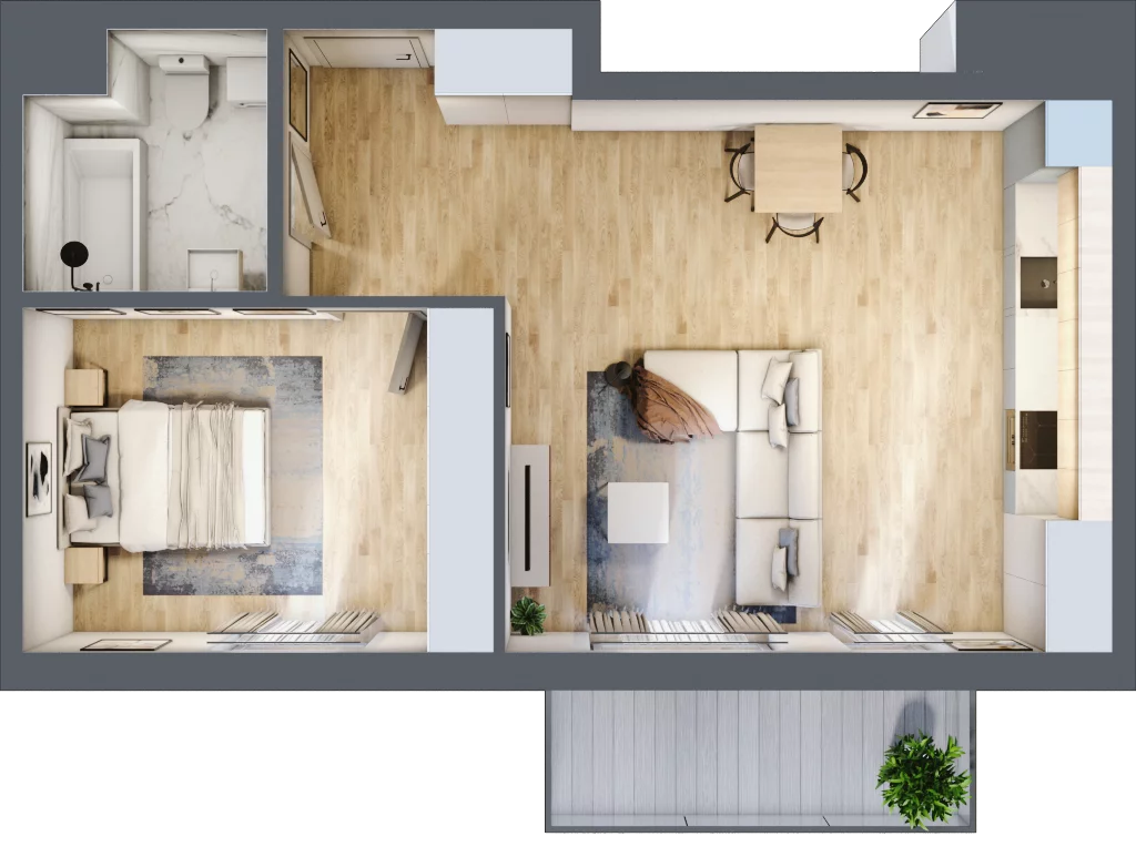 2 pokoje, mieszkanie 51,32 m², piętro 1, oferta nr M3, Apartamenty Świt, Warszawa, Bielany, Chomiczówka, ul. Renesansowa