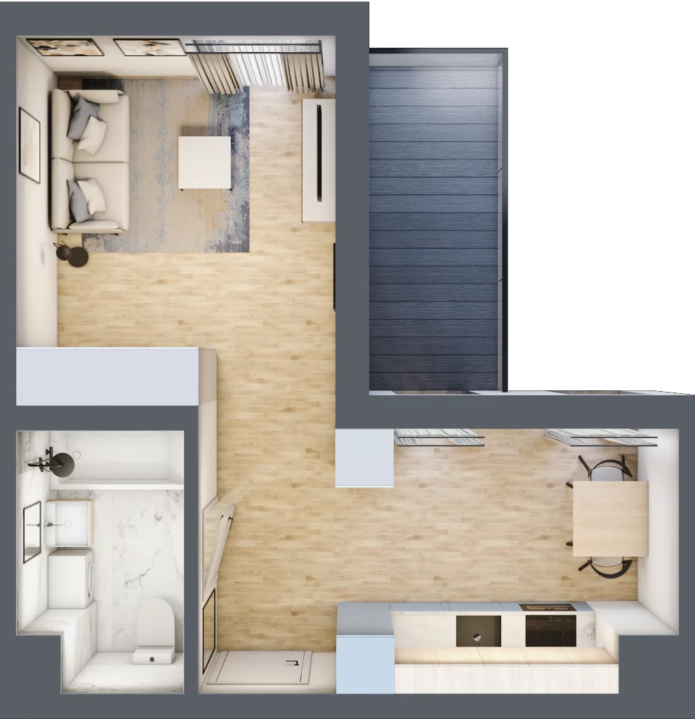 1 pokój, mieszkanie 30,16 m², piętro 1, oferta nr M6, Apartamenty Świt, Warszawa, Bielany, Chomiczówka, ul. Renesansowa