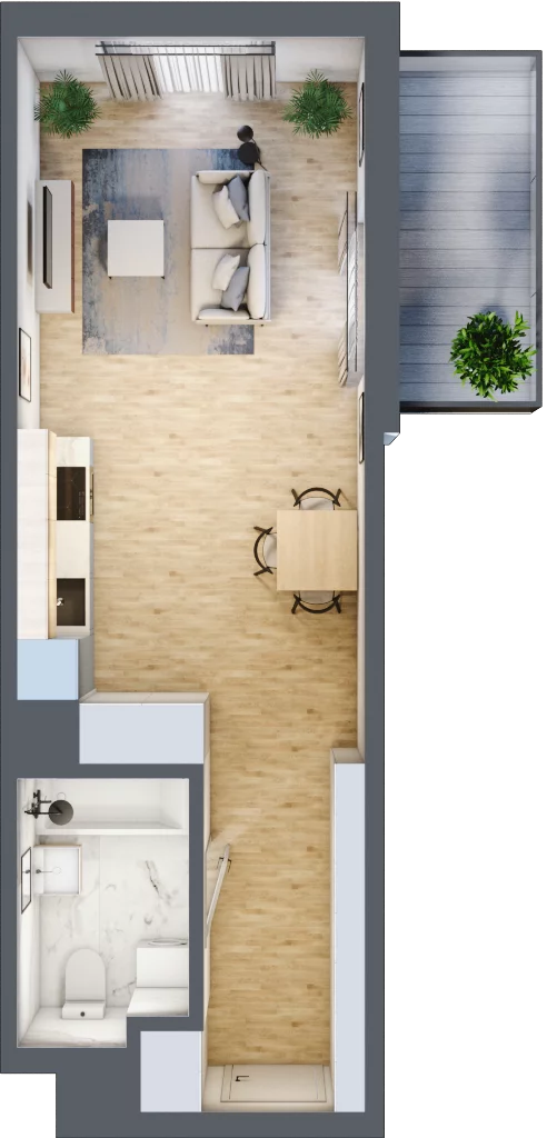 1 pokój, mieszkanie 35,17 m², piętro 1, oferta nr M7, Apartamenty Świt, Warszawa, Bielany, Chomiczówka, ul. Renesansowa