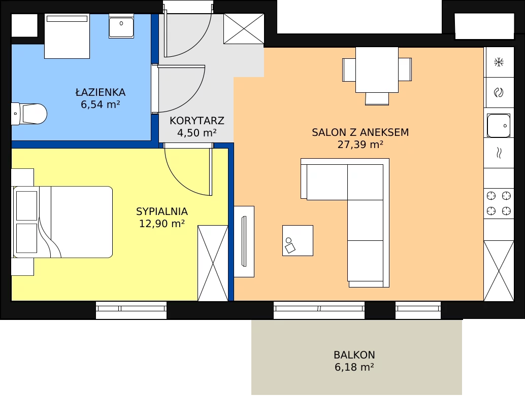 Zalety mieszkania 51.34 m², M10