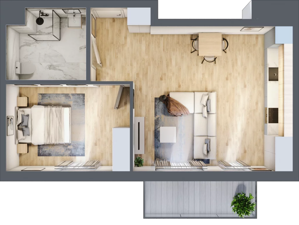 2 pokoje, mieszkanie 51,34 m², piętro 2, oferta nr M10, Apartamenty Świt, Warszawa, Bielany, Chomiczówka, ul. Renesansowa