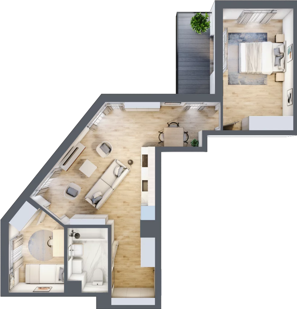 3 pokoje, mieszkanie 58,59 m², piętro 3, oferta nr M15, Apartamenty Świt, Warszawa, Bielany, Chomiczówka, ul. Renesansowa