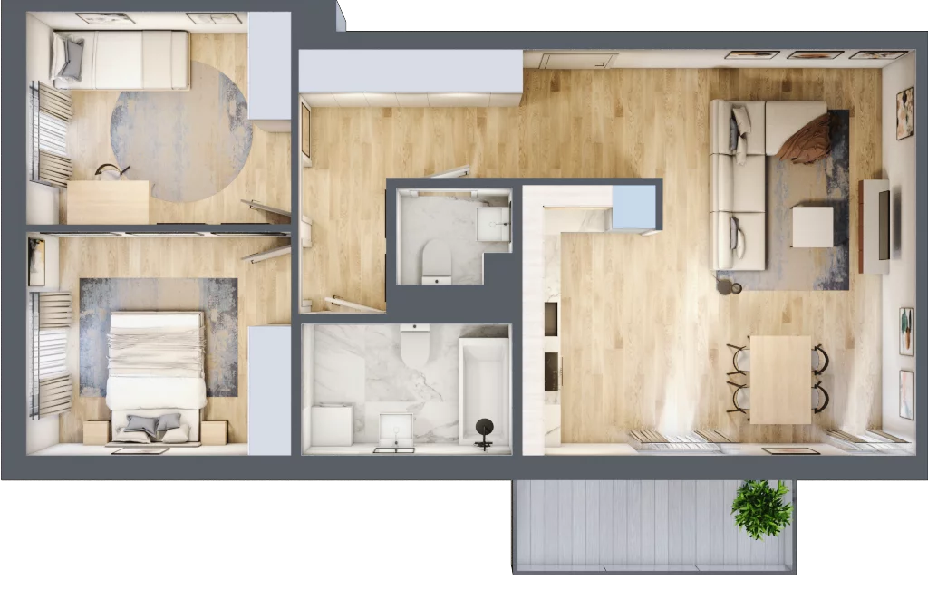 3 pokoje, mieszkanie 68,81 m², piętro 3, oferta nr M16, Apartamenty Świt, Warszawa, Bielany, Chomiczówka, ul. Renesansowa
