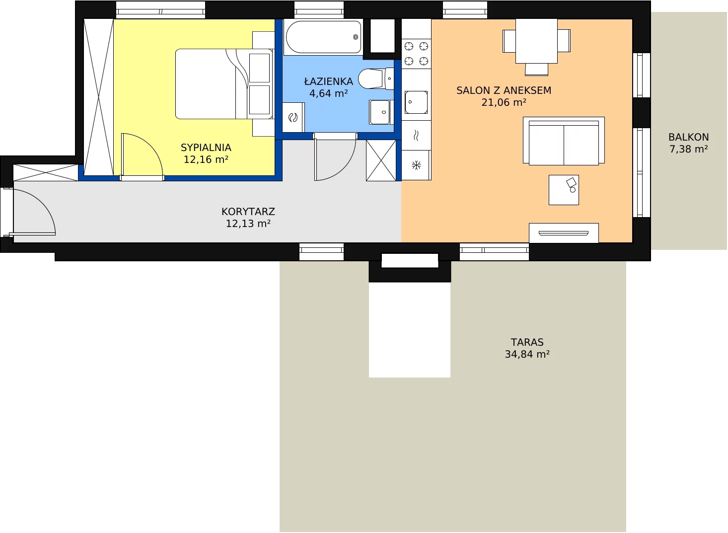 Zalety mieszkania 50 m², M18