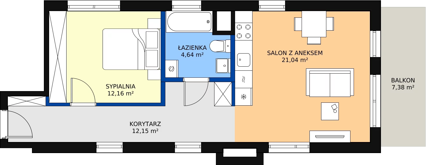 Zalety mieszkania 50 m², M24