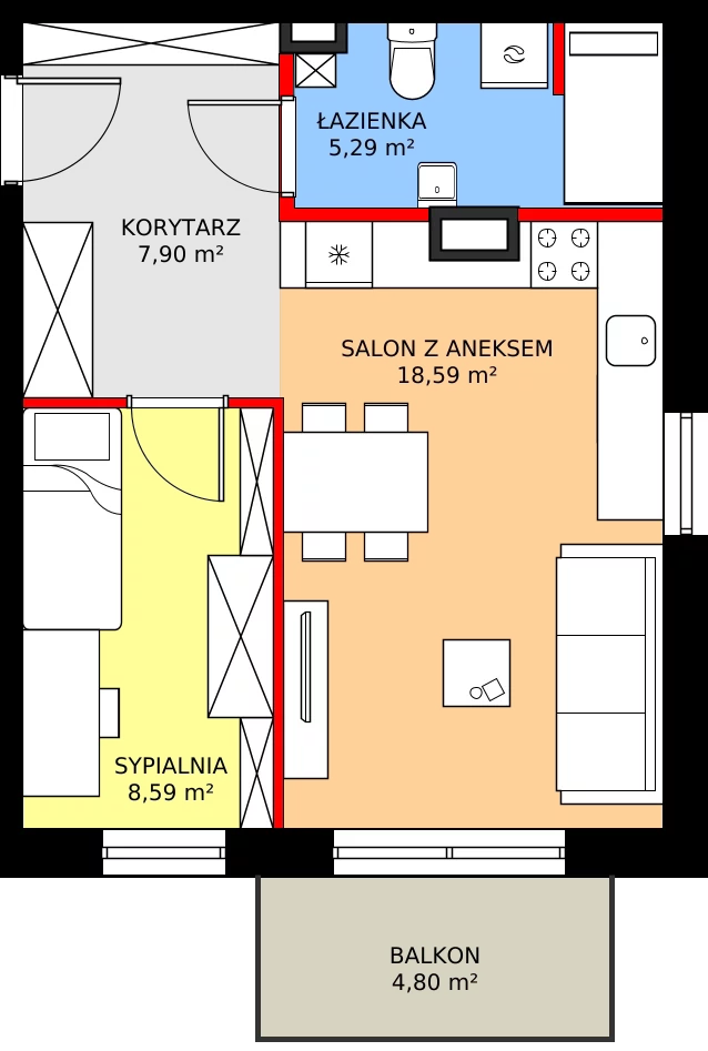 Zalety mieszkania 40.37 m², M13
