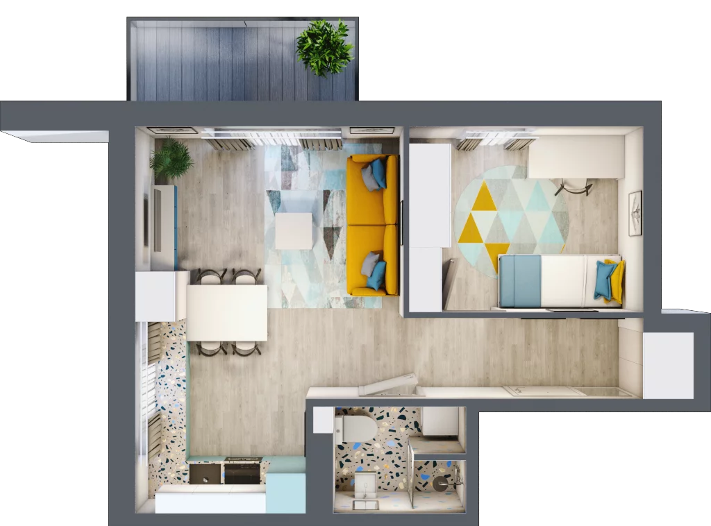 2 pokoje, mieszkanie 39,23 m², piętro 1, oferta nr M11, Apartamenty Serene , Kielce, KSM, ul. Zagórska