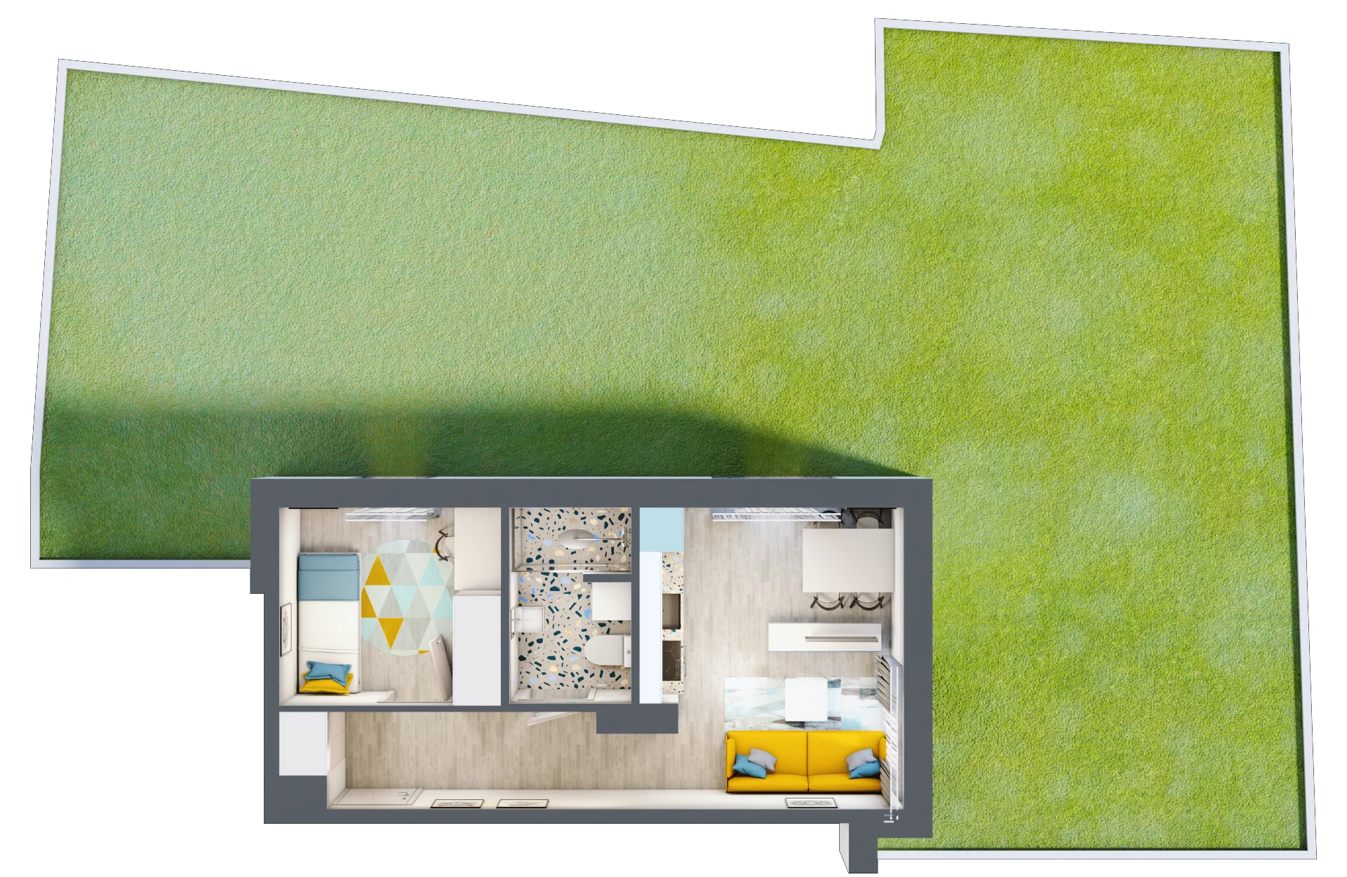 2 pokoje, mieszkanie 32,74 m², parter, oferta nr M4, Apartamenty Serene , Kielce, KSM, ul. Zagórska
