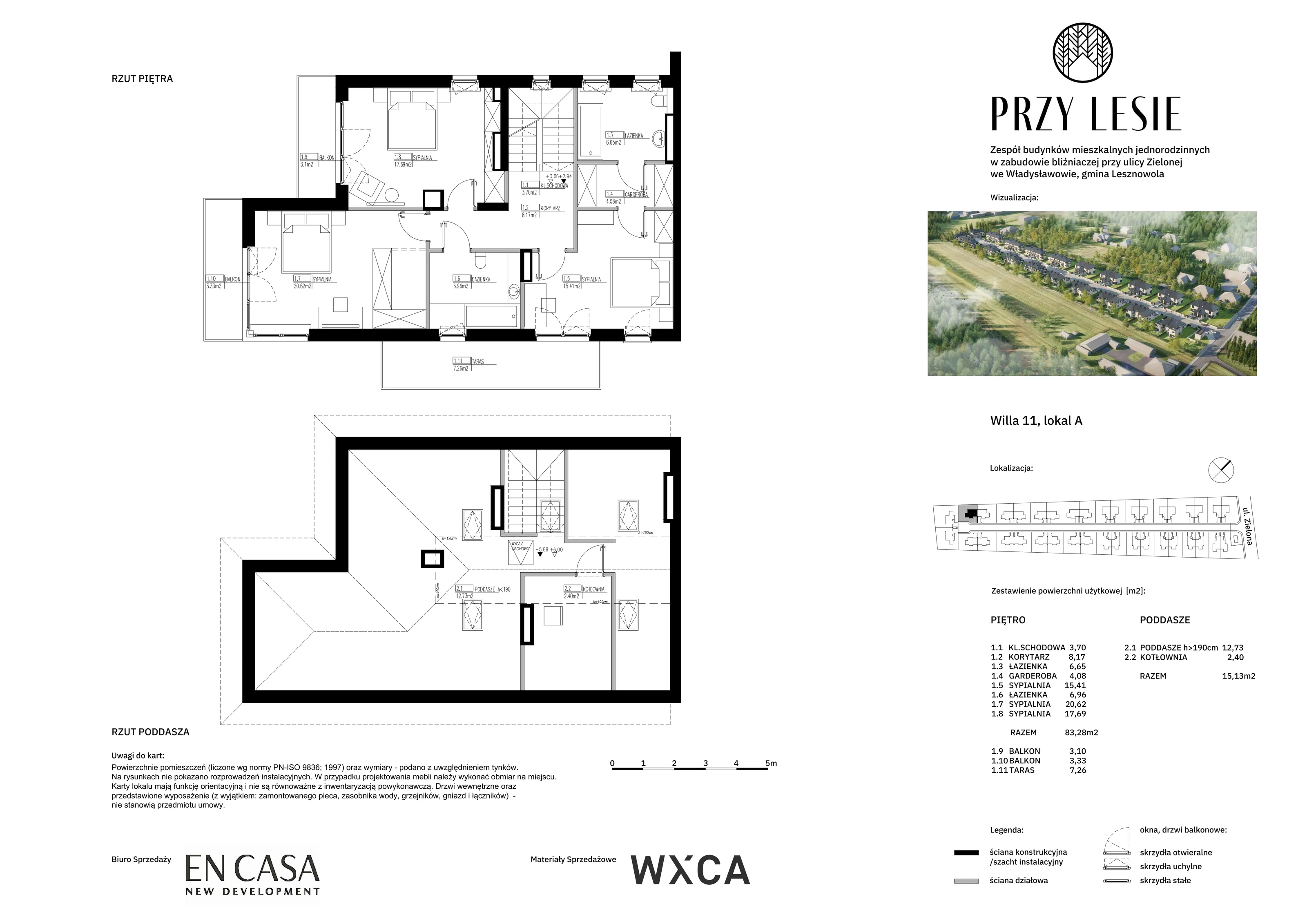 Dom i rezydencja 185,18 m², oferta nr 11A, Przy Lesie, Władysławów, ul. Zielona (w pobliżu Lesznowoli i Magdalenki)