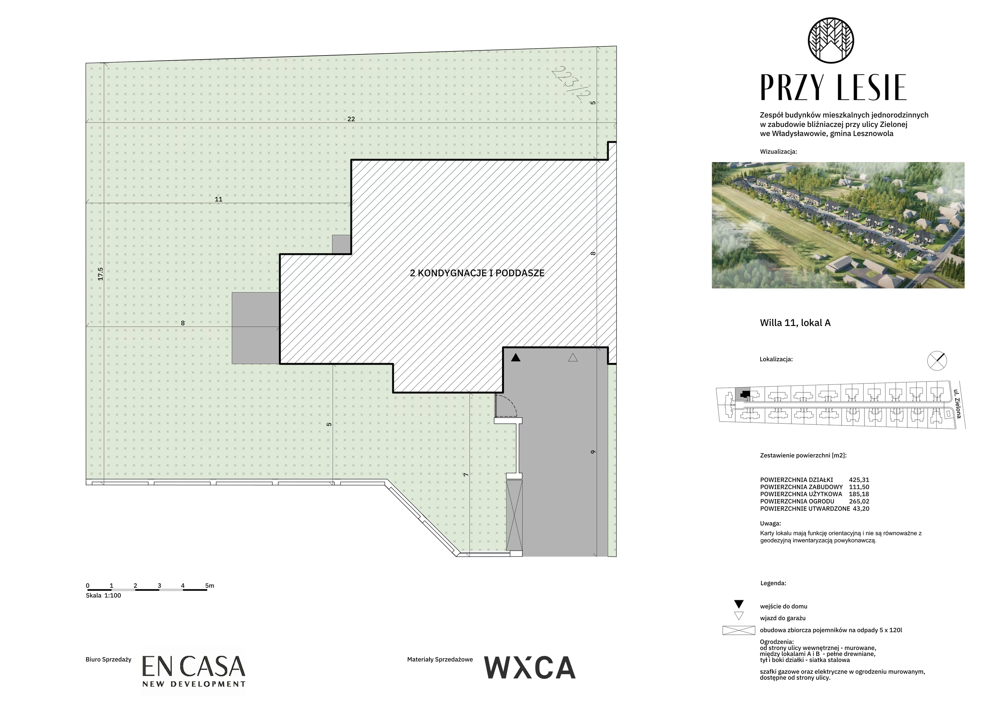Dom i rezydencja 185,18 m², oferta nr 11A, Przy Lesie, Władysławów, ul. Zielona (w pobliżu Lesznowoli i Magdalenki)
