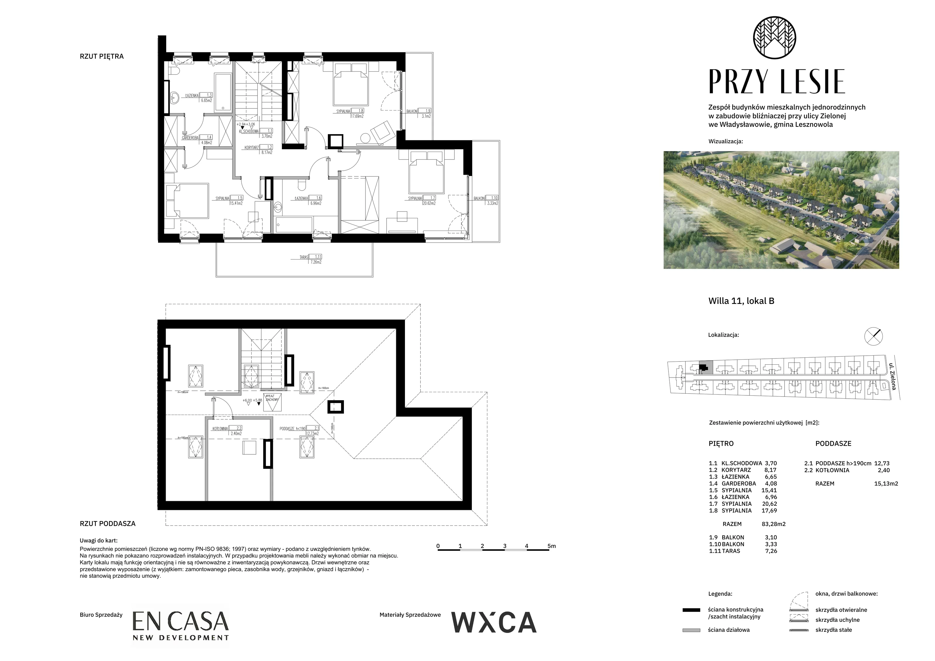 Dom i rezydencja 185,18 m², oferta nr 11B, Przy Lesie, Władysławów, ul. Zielona (w pobliżu Lesznowoli i Magdalenki)