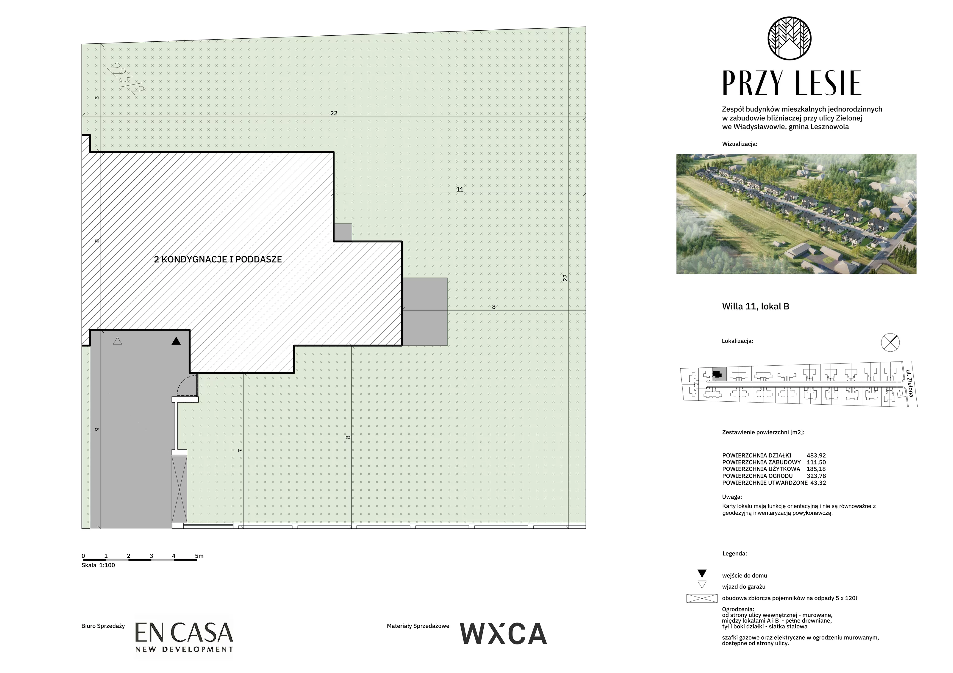 Dom i rezydencja 185,18 m², oferta nr 11B, Przy Lesie, Władysławów, ul. Zielona (w pobliżu Lesznowoli i Magdalenki)
