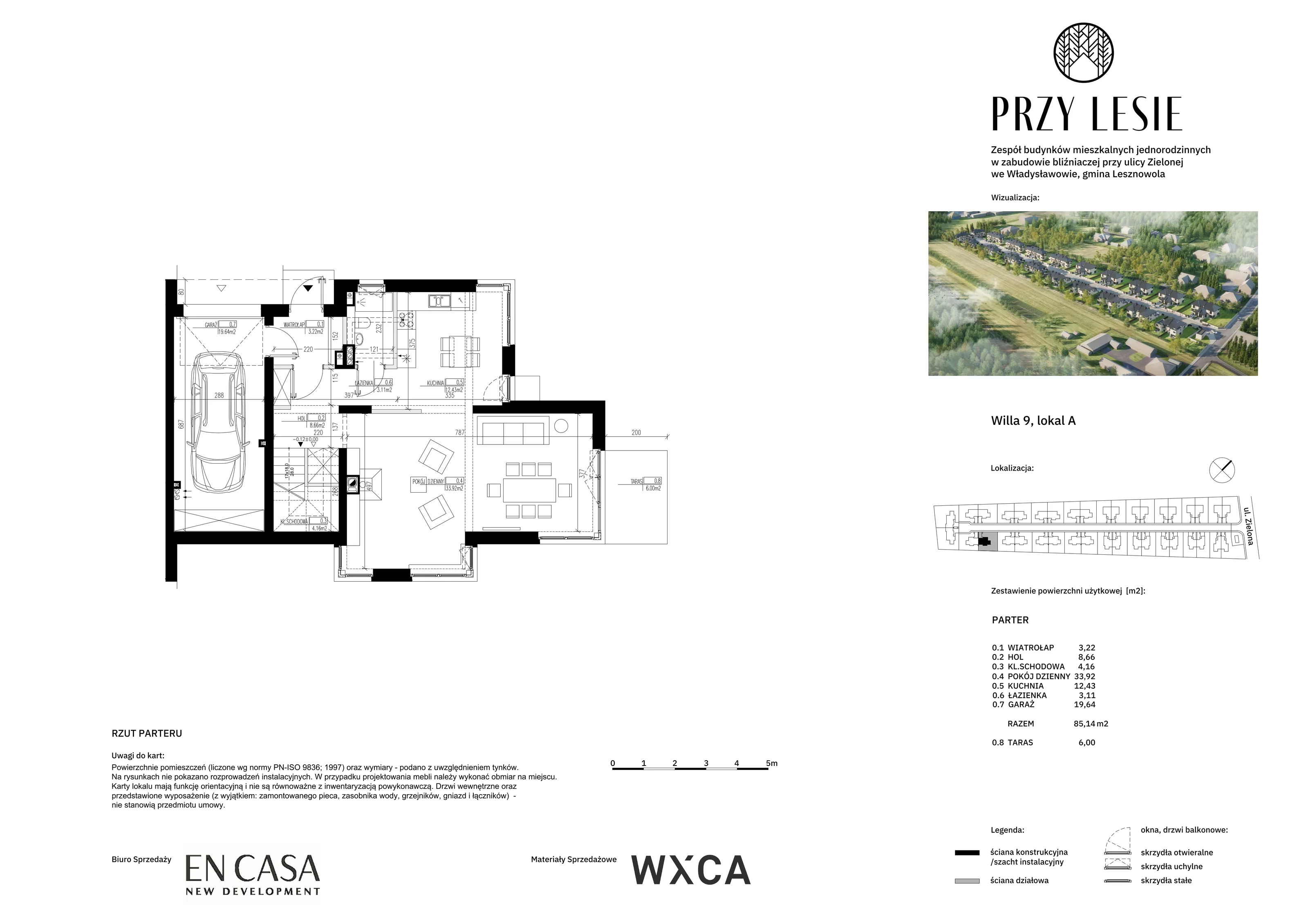Dom i rezydencja 165,07 m², oferta nr 9A, Przy Lesie, Władysławów, ul. Zielona (w pobliżu Lesznowoli i Magdalenki)