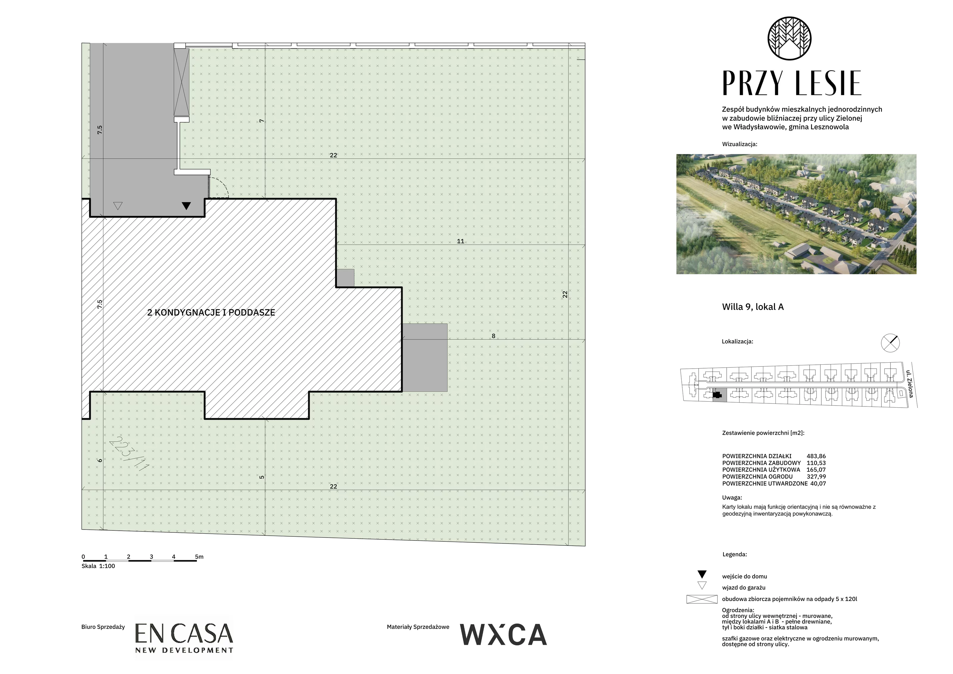 Dom i rezydencja 165,07 m², oferta nr 9A, Przy Lesie, Władysławów, ul. Zielona (w pobliżu Lesznowoli i Magdalenki)