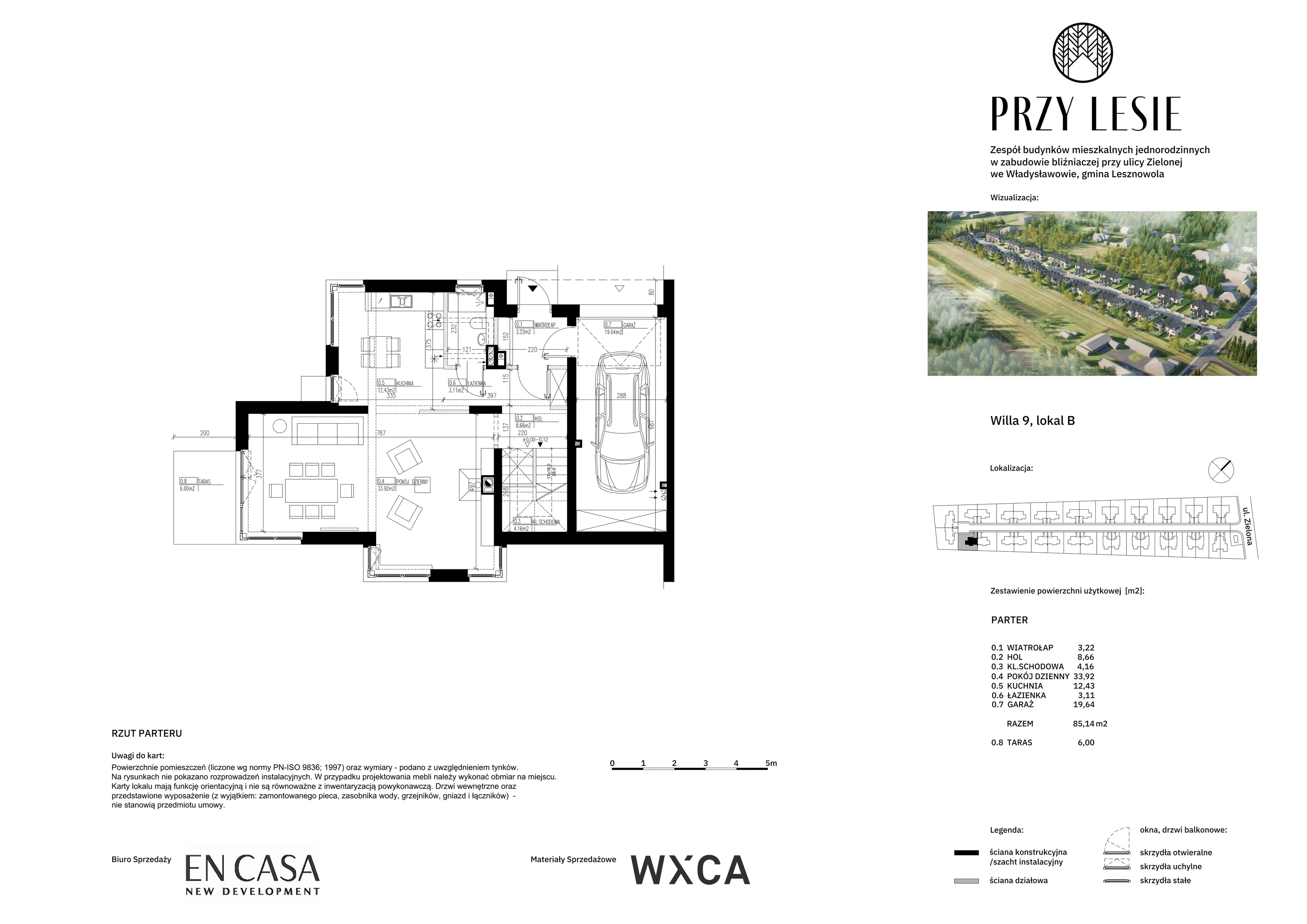 Dom i rezydencja 165,07 m², oferta nr 9B, Przy Lesie, Władysławów, ul. Zielona (w pobliżu Lesznowoli i Magdalenki)