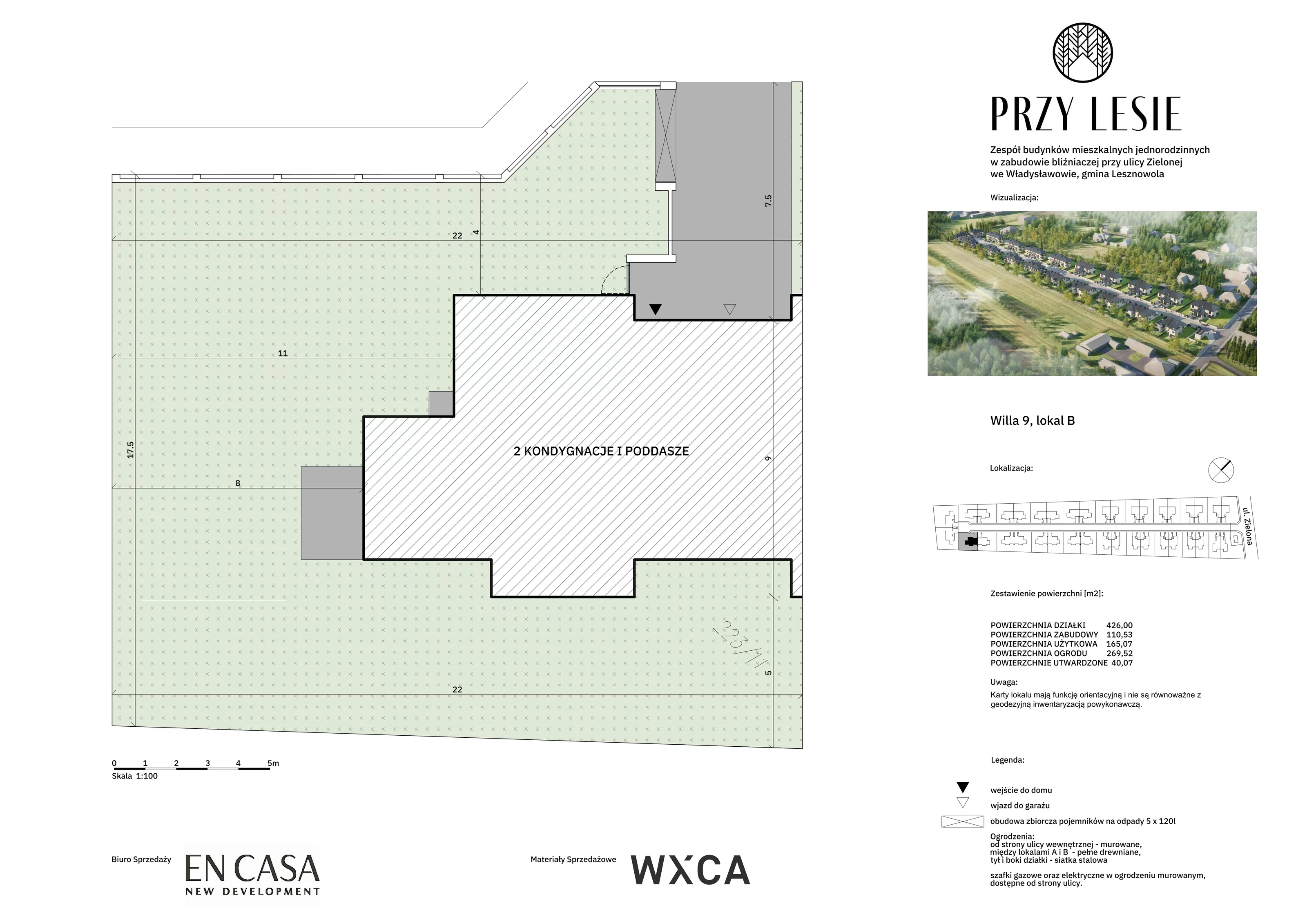 Dom i rezydencja 165,07 m², oferta nr 9B, Przy Lesie, Władysławów, ul. Zielona (w pobliżu Lesznowoli i Magdalenki)
