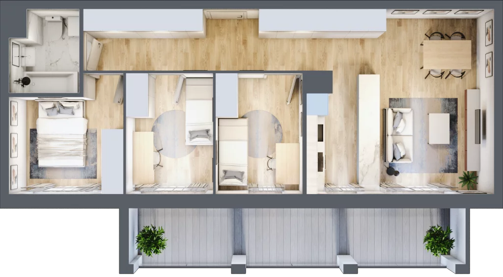 4 pokoje, mieszkanie 67,42 m², piętro 3, oferta nr 18, Osiedle Iluzjon Etap 2, Bydgoszcz, Kapuściska, ul. Nastrojowa 11