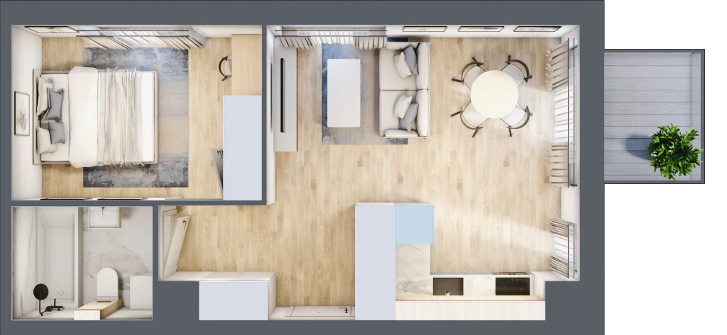 2 pokoje, mieszkanie 39,29 m², piętro 2, oferta nr 28, Tertio Zapolskiej, Kraków, Bronowice, ul. Gabrieli Zapolskiej 21