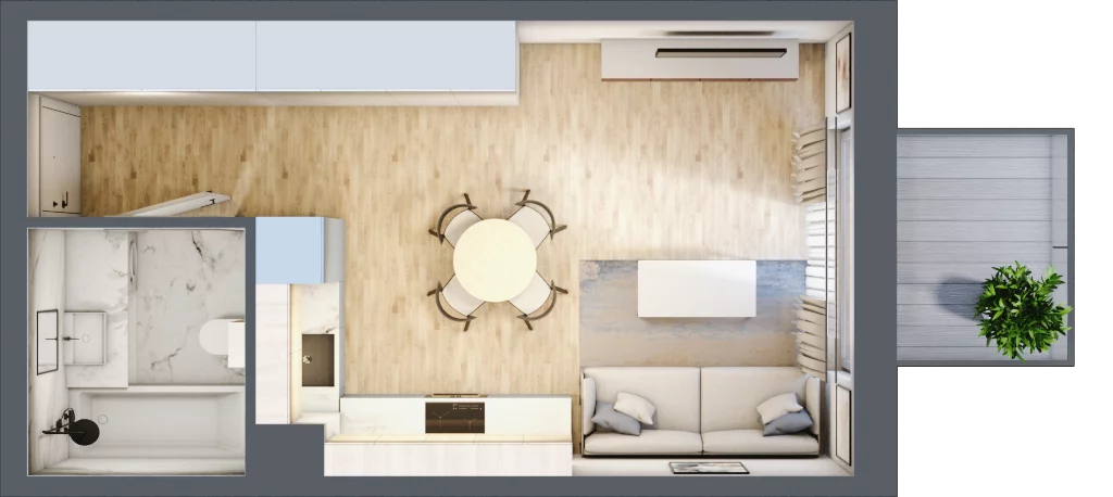 1 pokój, mieszkanie 28,85 m², piętro 1, oferta nr 17, Tertio Zapolskiej, Kraków, Bronowice, ul. Gabrieli Zapolskiej 21