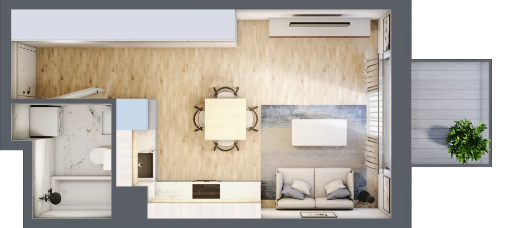 1 pokój, mieszkanie 28,25 m², piętro 1, oferta nr 18, Tertio Zapolskiej, Kraków, Bronowice, ul. Gabrieli Zapolskiej 21