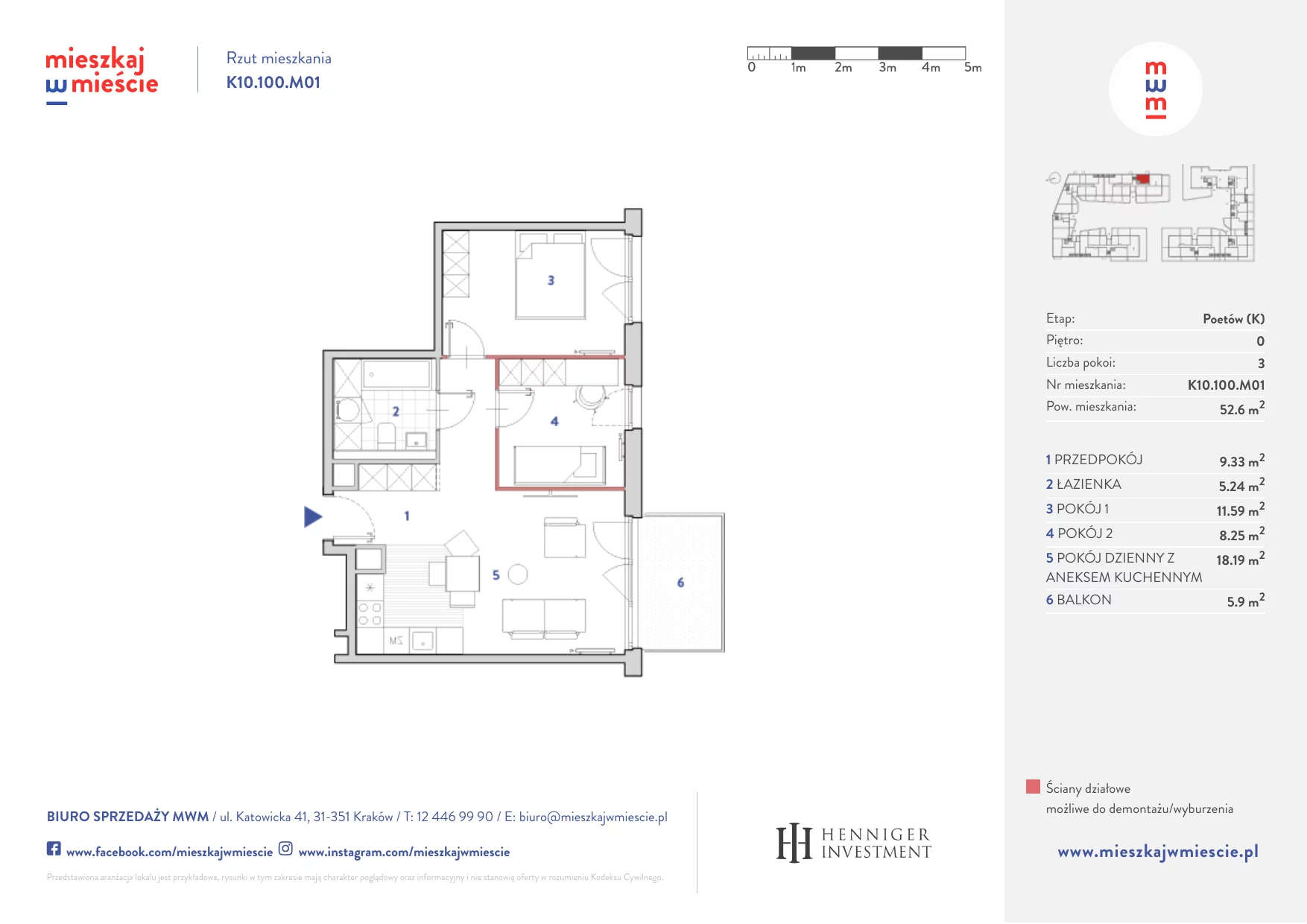 Mieszkanie 52,43 m², parter, oferta nr K10.100.M01, Mieszkaj w Mieście - Poetów K, Kraków, Bronowice, ul. Wizjonerów