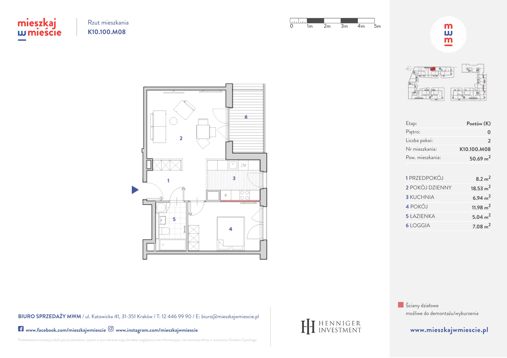 Mieszkanie 50,76 m², parter, oferta nr K10.100.M08, Mieszkaj w Mieście - Poetów K, Kraków, Bronowice, ul. Wizjonerów