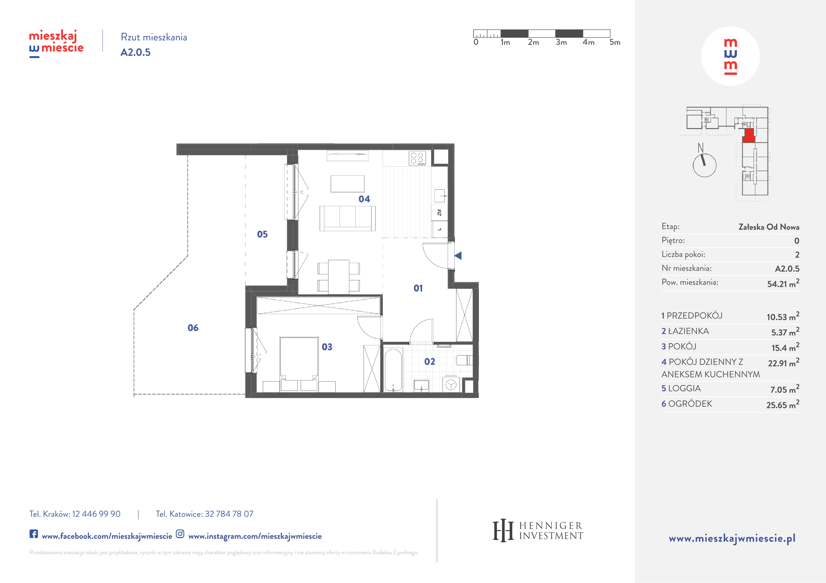 2 pokoje, mieszkanie 54,21 m², parter, oferta nr A2.0.5, Mieszkaj w mieście Załęska od Nowa, Katowice, Załęska Hałda-Brynów, Załęska Hałda, ul. Załęska Hałda